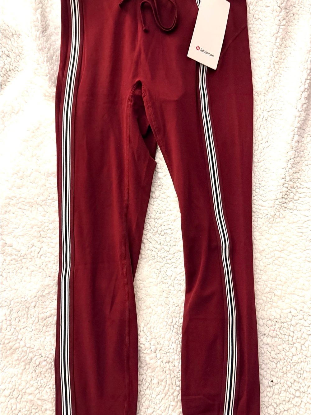 lululemon athletica Kids Burgundy Side-Stripe Athletic Leggings